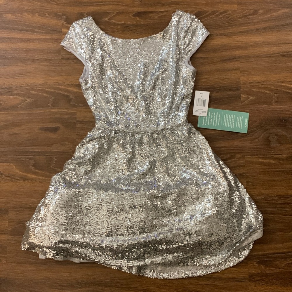 B. Smart Silver Sequin Party Dress